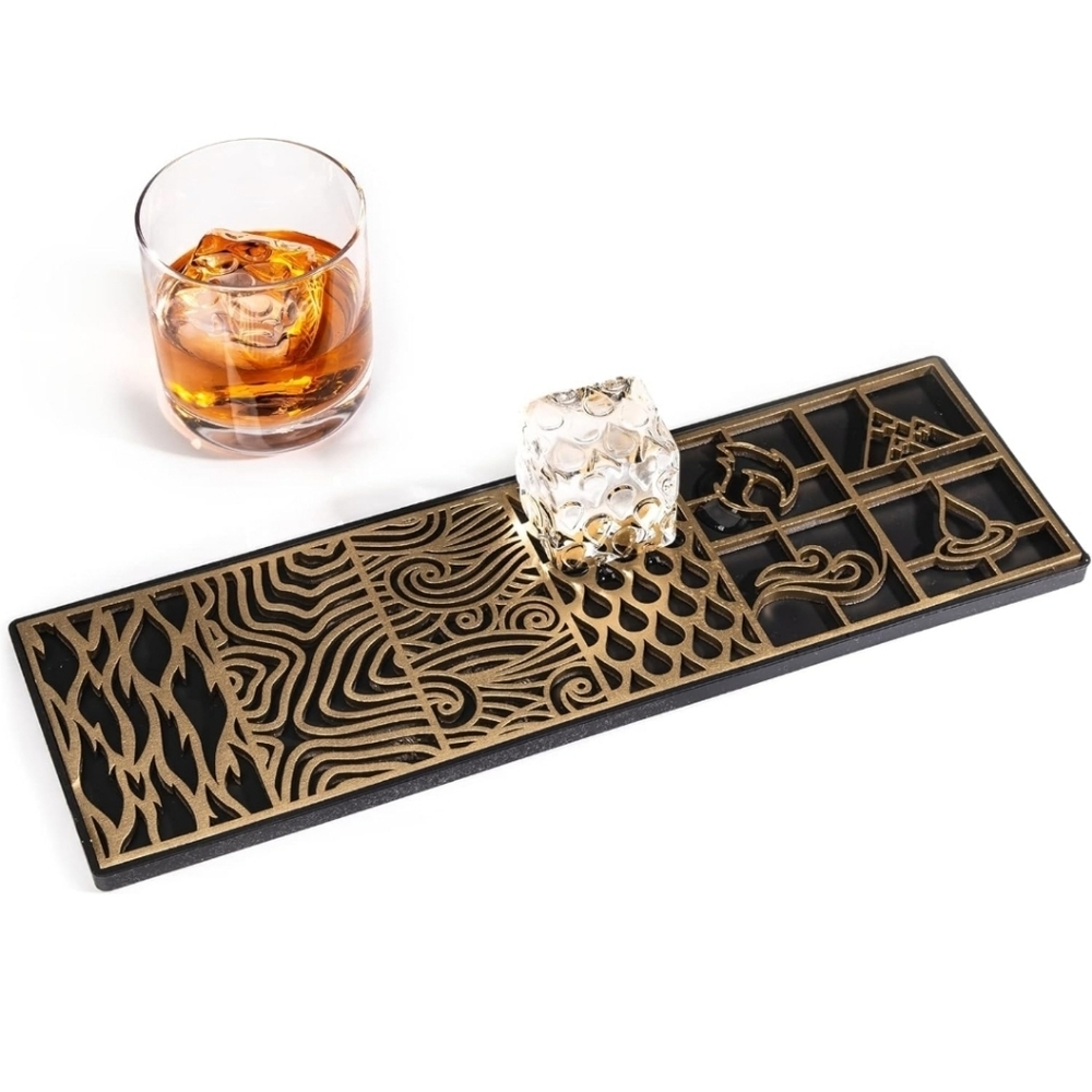 Clear Ice Cube Design Tray - Craft Modern Ice Molds for Bourbon & Cocktails